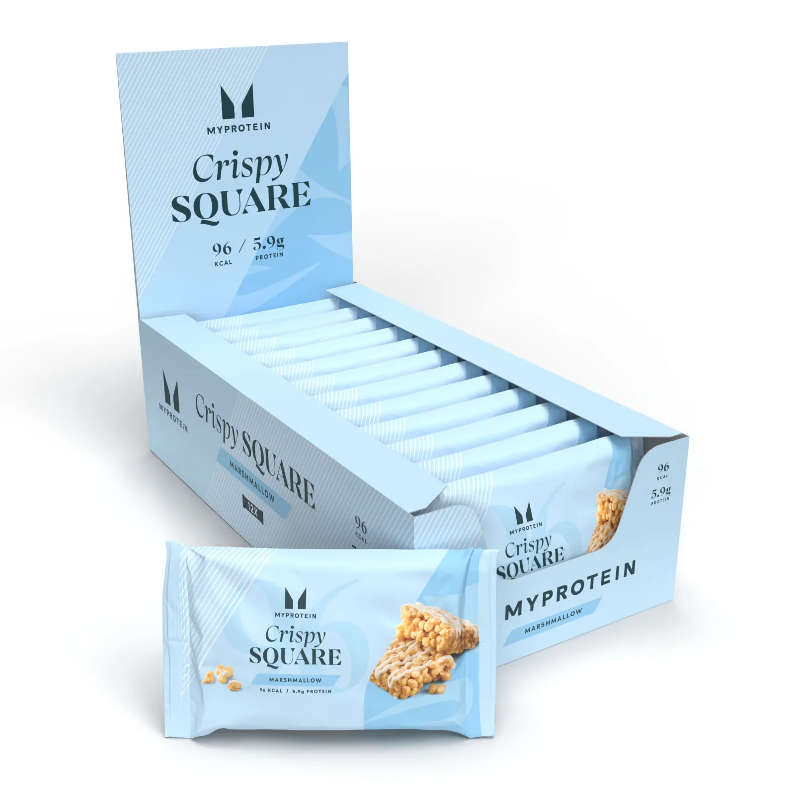 Officiële productfoto van Myprotein Crispy Square Marshmallow.