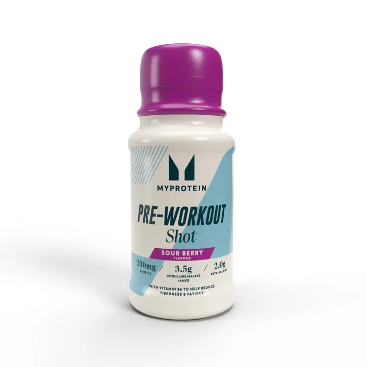 Officiële productfoto van Myprotein Pre-Workout Shot Zure Bes.