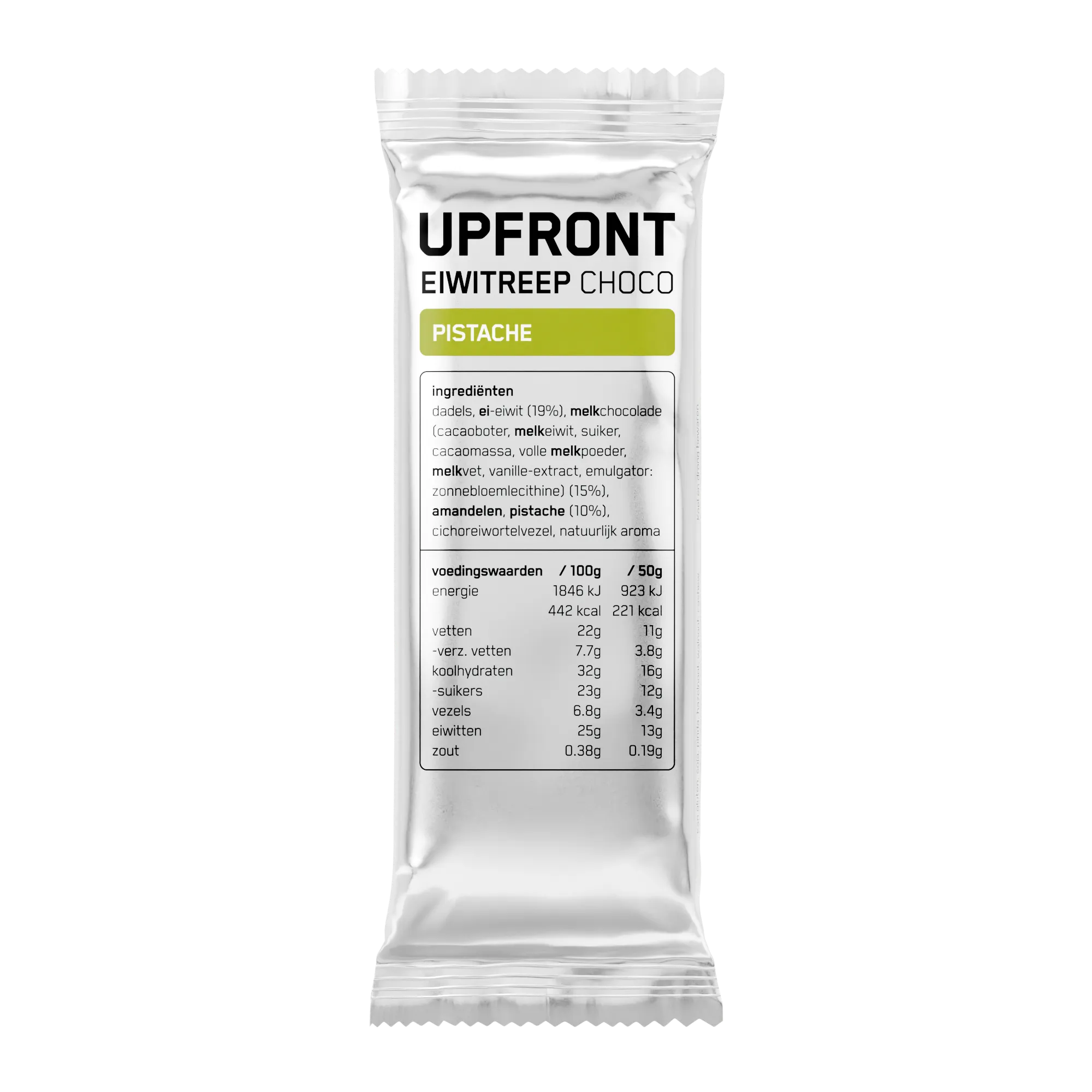 Officiële productfoto van de Upfront Choco Eiwitreep.